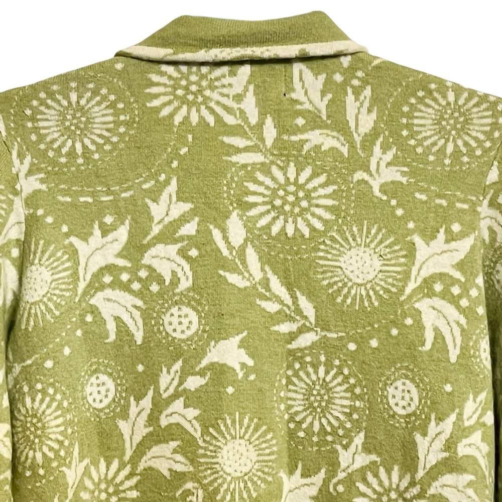 Icelandic Designs Angora Button Cardigan Floral Soft Green Women’s Small - Picture 4 of 11